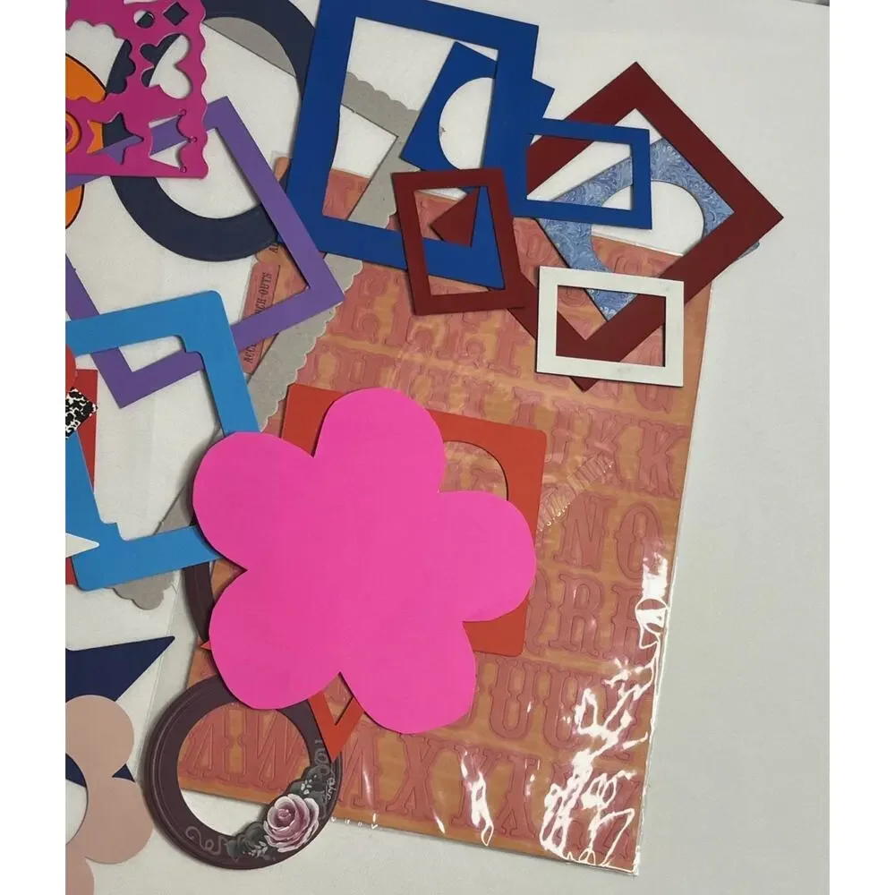 Vintage Scrapbook Die Cuts Lot Back to School Graduation Frames Stencil Alphabet